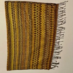 Chic Zigzag Pattern Versatile Scarf - Brown and Yellow Tones